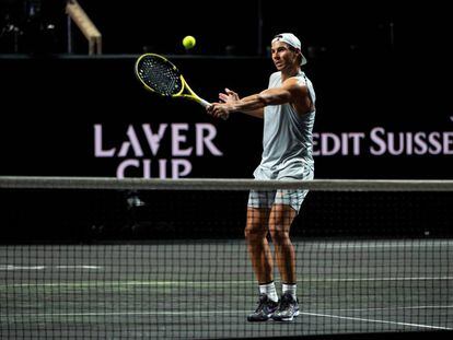 Nadal, durante un entrenamiento reciente en Ginebra.