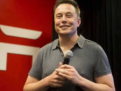 El CEO de Tesla, Elon Musk durante un evento organizado por la empresa.