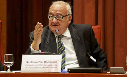 Josep Prat, en la comisi&oacute;n de investigaci&oacute;n de la sanidad en el Parlament.