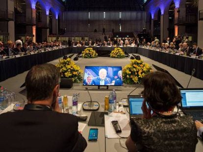 Reunión de ministros de Justicia e Interior celebrada en Innsbruck (Austria), el 13 de julio de 2018.