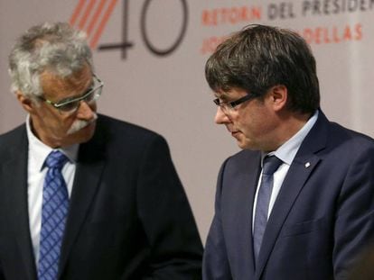 Carles Puigdemont i Josep Tarradellas Maci&agrave;, fill de l&#039;expresident. 