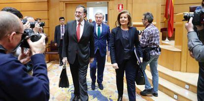 Mariano Rajoy y F&aacute;tima B&aacute;&ntilde;ez en el Senado.