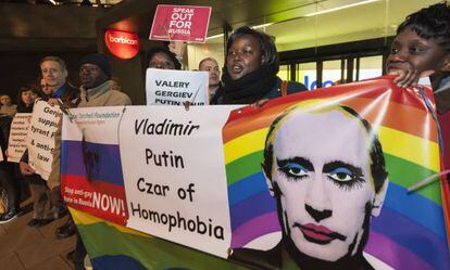 Protesta en Londres, a principios de noviembre, en contra de la ley 'Don’t say gay'.