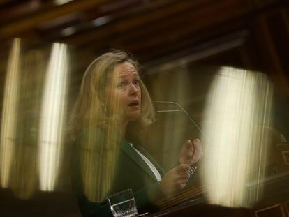 Nadia Calviño, vicepresidenta para Asuntos Económicos, el pasado miércoles en el Congreso.