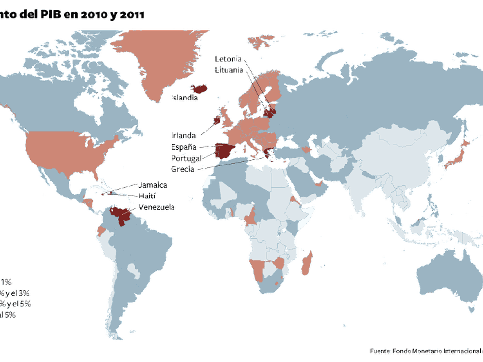 Mapa Mundi Del Crecimiento Del Fmi Economia El Pais