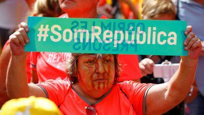 Manifestación independentista en Barcelona con motivo de La Diada.