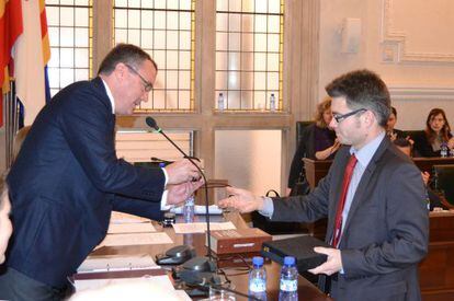 Carles Pellicer, alcalde de Reus (izquierda) y el concejal Marc Arza.
