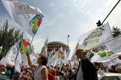 Manifestación contra el aborto, a principios de julio, frente al Tribunal Constitucional, en Madrid.