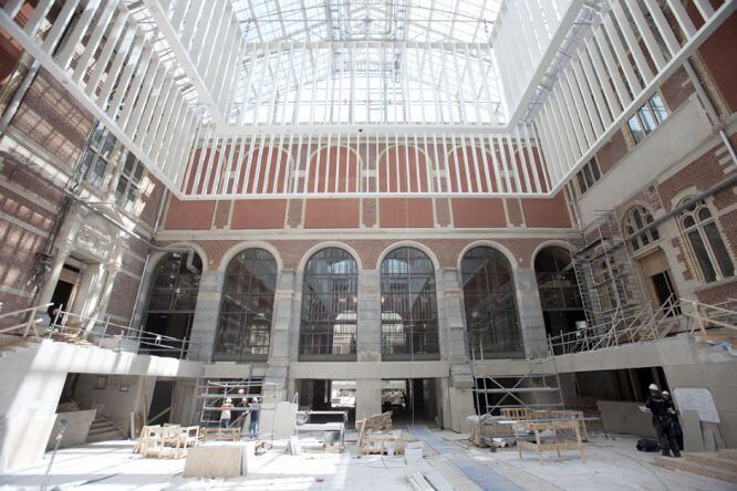 Obras de restauración en el Rijksmuseum en 2013.