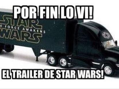 Meme del nuevo tráiler de 'Star Wars' en Twitter