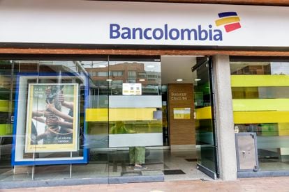 Una sucursal de Bancolombia en Bogotá.