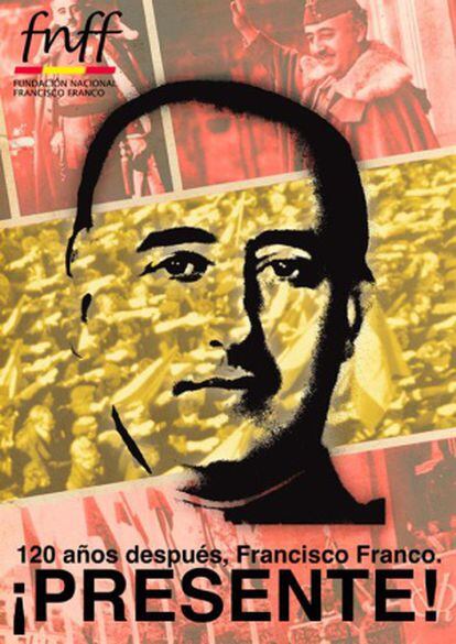 Cartel de la convocatoria de un acto en homenaje a Franco. 