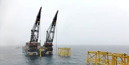 Plataforma de petróleo en el mar del Norte.