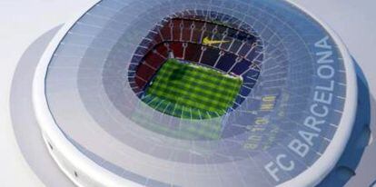 Maqueta del proyecto del nuevo Camp Nou. 