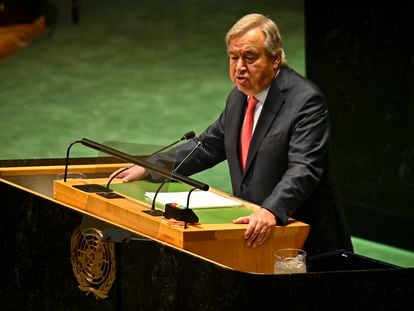 António Guterres, secretario general de la ONU, el miércoles ante la Asamblea General de Naciones Unidas.