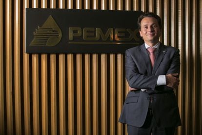 Emilio Lozoya, en las oficinas de Petróleos Mexicanos, en 2013.