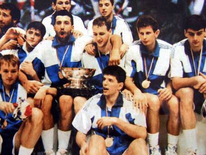 Petrovic, con la selección yugoslava campeona del mundo en 1990