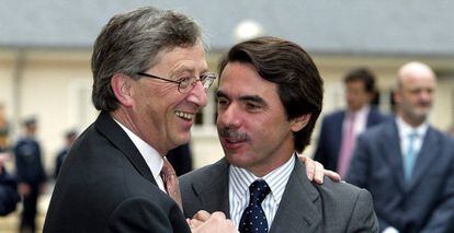 Encuentro entre Aznar y Juncker en 2002.