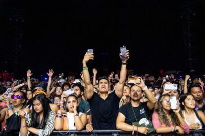 Festival goers at the Coachella Music and Arts Festival on Sunday, April 24, 2022 in Indio, California.