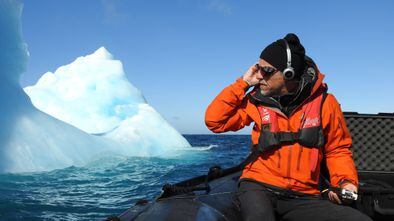 Michel André, durante una expedición.