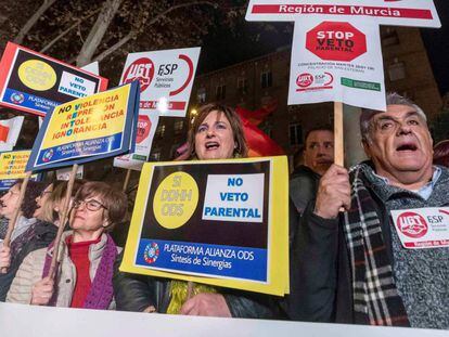 Concentración contra el veto parental en Murcia.