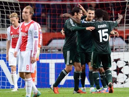 Cristiano Ronaldo celebra su primer gol.