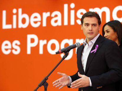 Albert Rivera, en la sede del partido en Madrid. 