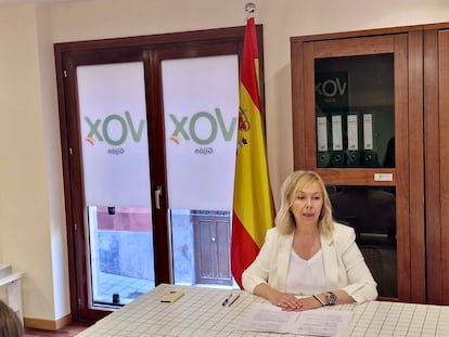 Sara Álvarez Rouco, concejal de Vox en Gijón (Asturias), en su despacho, en una imagen de archivo.