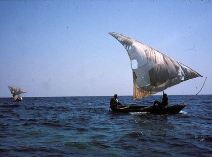 Pescadores locales en el lago Tanganica