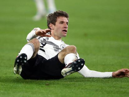 Thomas Müller durante el partido de Alemania contra Holanda.