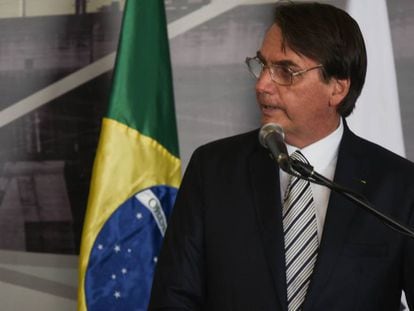 Jair Bolsonaro, este martes en Itaipú (Paraguay).