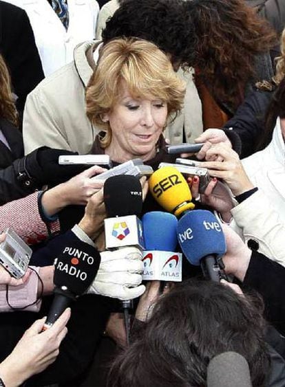 Esperanza Aguirre, tras inaugurar el lunes la ampliación de un centro de salud mental.