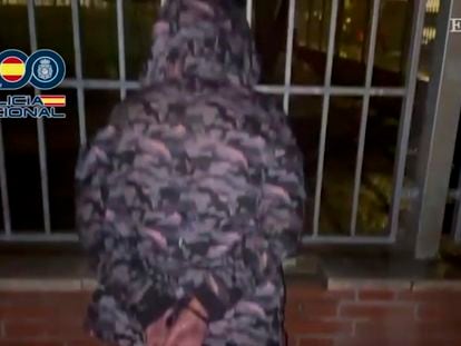 Uno de los detenidos en la operación Maverik, el pasado 19 de enero en Madrid.