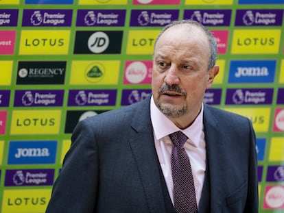 Rafa Benítez como entrenador del Everton.