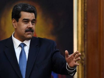 Nicolás Maduro durante un acto en el Palacio de Miraflores. 