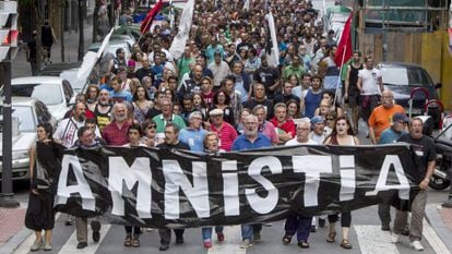 Manifestación el 29 de agosto en Bilbao por la amnistía a los presos etarras.