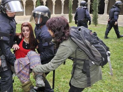 18 contusionados en una carga policial en un acto de Artur Mas en Girona