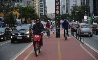 La ciclovía de la avenida Paulista, en São Paulo. 