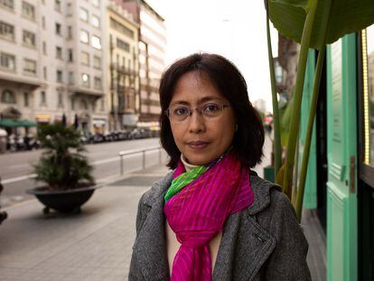 Clarisa Ramos, refugiada política en Bélgica, durante su reciente visita en Barcelona.