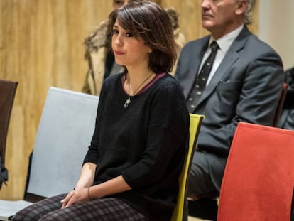 Juana Rivas, en un juzgado de Granada, en febrero de 2018.