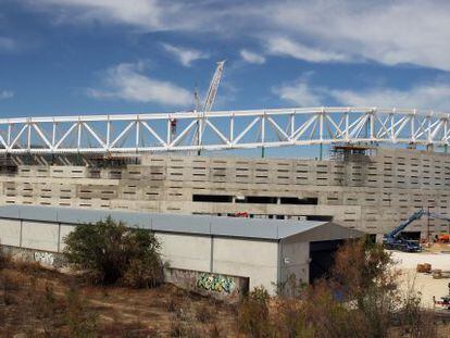 Estado de las obras, durante el mes de septiembre, del nuevo estadio del Atlético de Madrid, conocido como la Peineta.