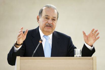 El magnate mexicano Carlos Slim, en G&eacute;nova en 2012