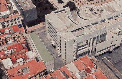 Proyecto del nuevo edificio que propone el Ayuntamiento de Barcelona para ampliar el Macba en vez de la capilla de la Misericordia.
