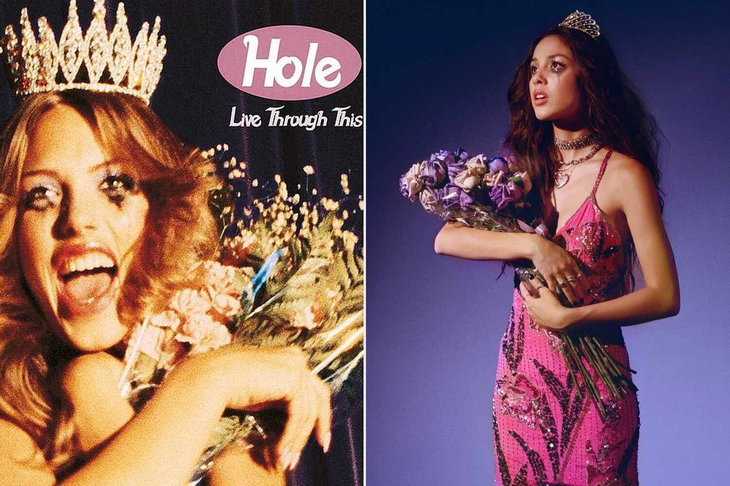 El parecido razonable entre la portada de un disco de Hole y uno de Olivia Rodrigo.