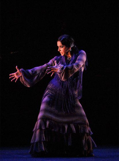 Eva Yerbabuena, el pasado viernes en el estreno de <b><i>Lluvia</b></i> en el Teatro Villamarta de Jerez.