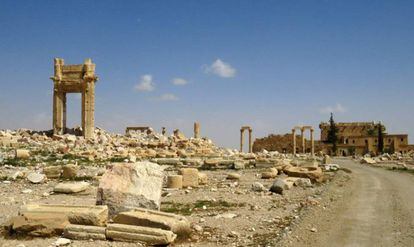 Vista general de la ciudad vieja de Palmira, el pasado 27 de marzo.