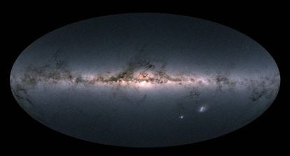 Imagen del mapa de la Vía Láctea y otras galaxias cercanas.