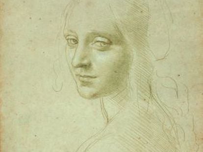 Estudio de Da Vinci para el ángel de 'La Virgen de las rocas'.