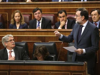 El president del Govern espanyol, Mariano Rajoy, en la sessió de control.
