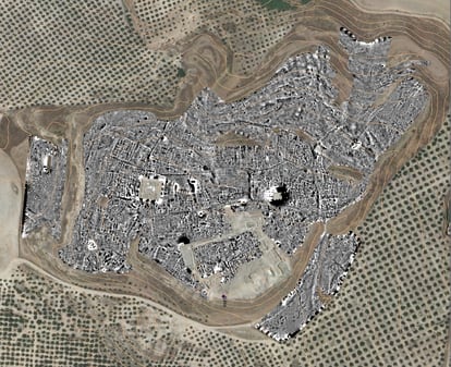 Imagen del yacimiento arqueológico de Ategua resultante de una prospección geofísica.